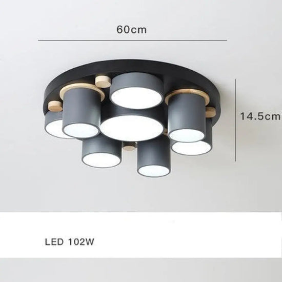 Plafonnier Led Tubes Colorés Orion Gris - 8 Lumières Luminaire Chambre