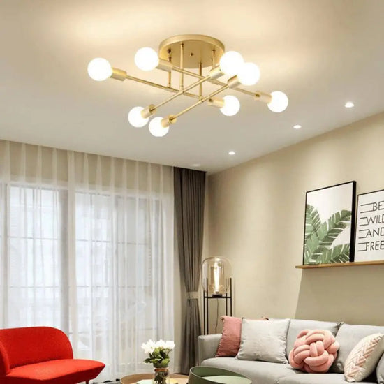 Plafonnier Métal Design Multi-Lampes Rod Luminaire Chambre