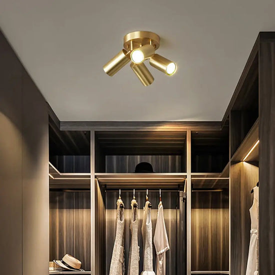 Plafonnier Moderne Finn Spots Dorés Réglables Luminaire Chambre