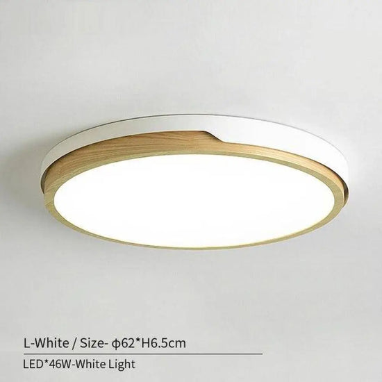Plafonnier Nordic Led En Bois Et Métal Blanc - L Froide Luminaire Chambre