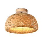 Plafonnier Rond Bambou Naturel Solferino Luminaire Chambre