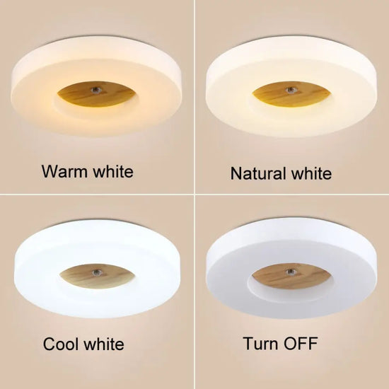 Plafonnier Rond Scandinave Bois Verena Luminaire Chambre