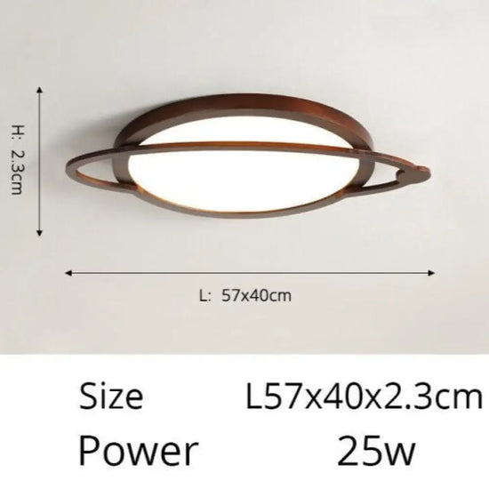 Plafonnier Scandinave Design Benilde A - Walnut 57Cm / Chaude Luminaire Chambre