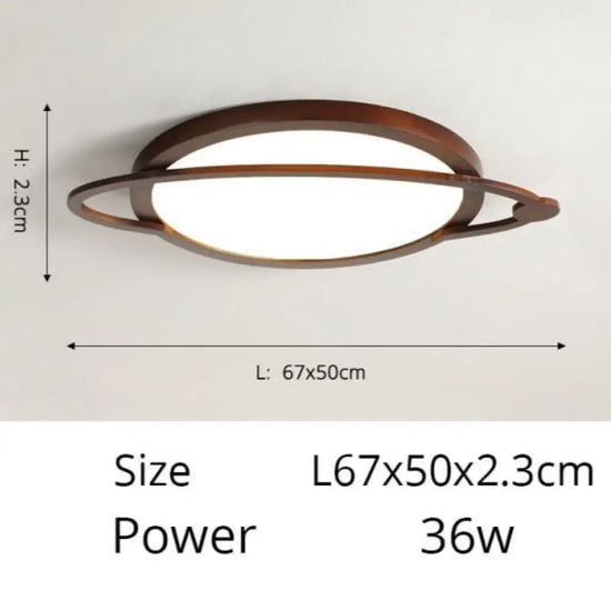 Plafonnier Scandinave Design Benilde A - Walnut 67Cm / Chaude Luminaire Chambre