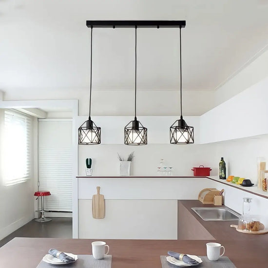 Plafonnier Suspendu Cuisine 3 Lampes Lustre & Plafonnier