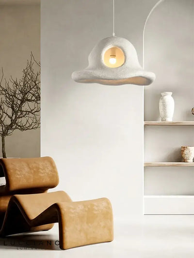 Plafonnier wabi sabi forme chapeau | Lustre salon, salle à manger