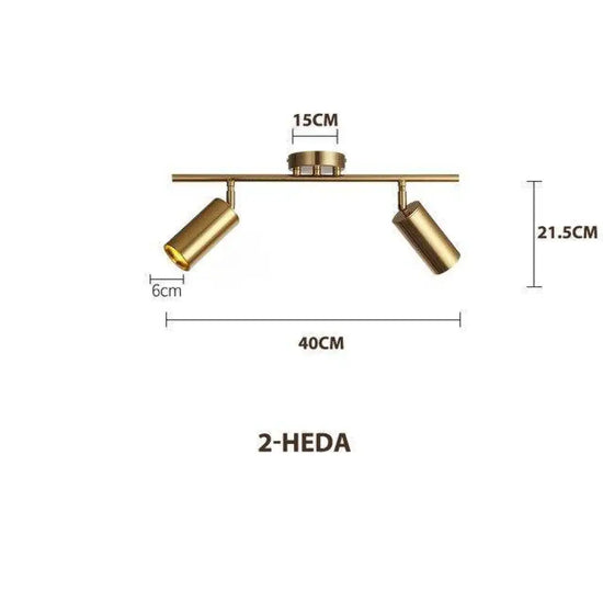 Spot Led Rond Moderne Doré 2 Lampes / Naturelle Luminaire Chambre