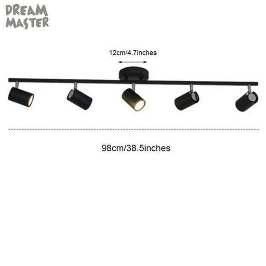 Spots Led Modernes Ajustables Noir - 5 Lampes Luminaire Chambre