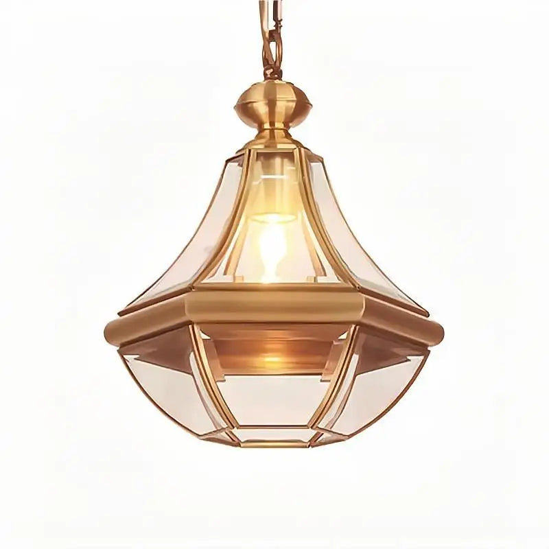 suspension extérieure Style américain Rural plein cuivre étanche lustre Villa porche solarium/couloir/balcon pavillon pavillon lampe en laiton
