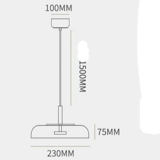 Suspension Arrondie Verre Fumé Led Luminaire Chambre