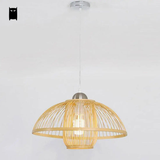 Suspension Bambou Naturel Wicker Luminaire Chambre
