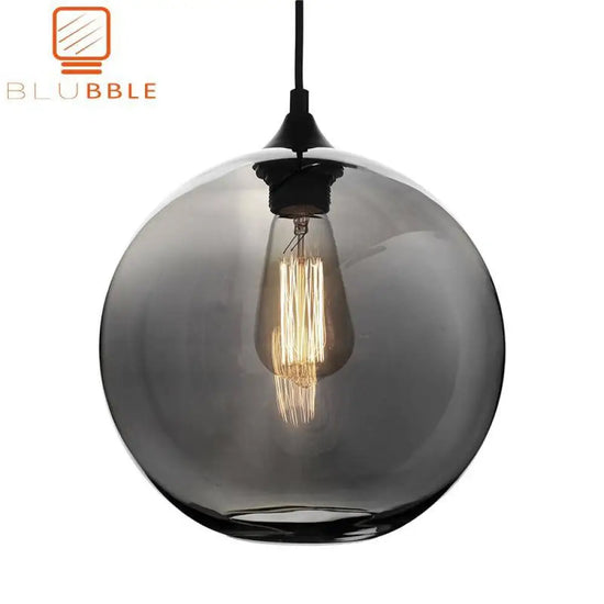 Suspension Blubble: Boule Verre Coloré/Fumé Luminaire Chambre