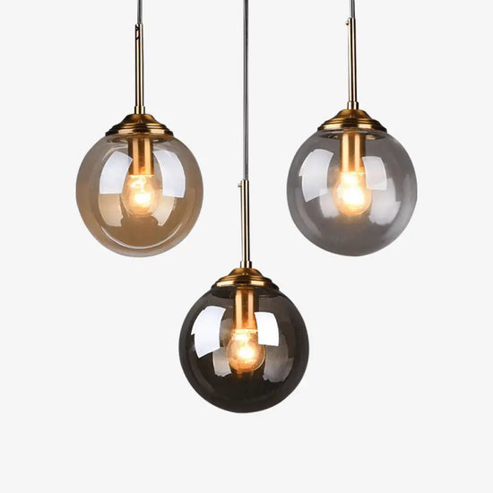 Suspension Boule Verre Fumé Hang Luminaire Chambre