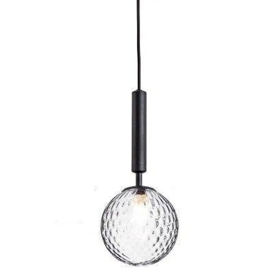 Suspension Boule Verre Led Cylindrique B - Noir Luminaire Chambre