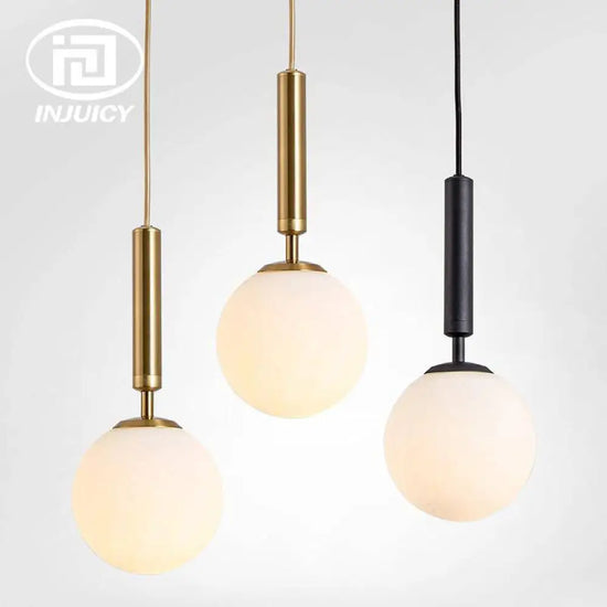 Suspension Boule Verre Led Cylindrique Luminaire Chambre