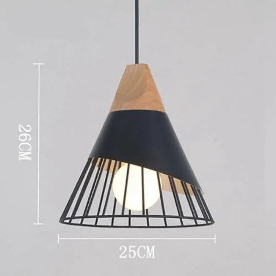Suspension Cage Métal Et Bois Luminaire Chambre