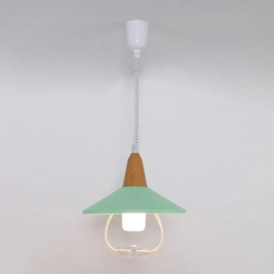 Suspension Conique Plate Casilda Vert / 20W - Chaude Luminaire Chambre