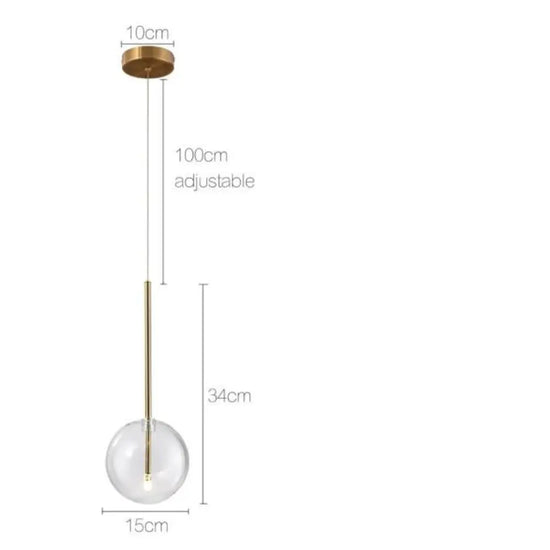Suspension Dixie Avec Boule En Verre B - 15Cm / Chaude Luminaire Doré