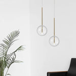 Suspension Dixie Avec Boule En Verre Luminaire Doré