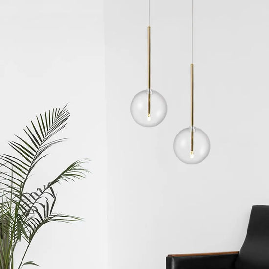 Suspension Dixie Avec Boule En Verre Luminaire Doré