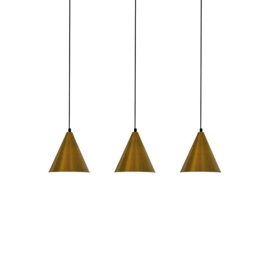 Suspension Dorée Conique Luxe Luminaire Doré