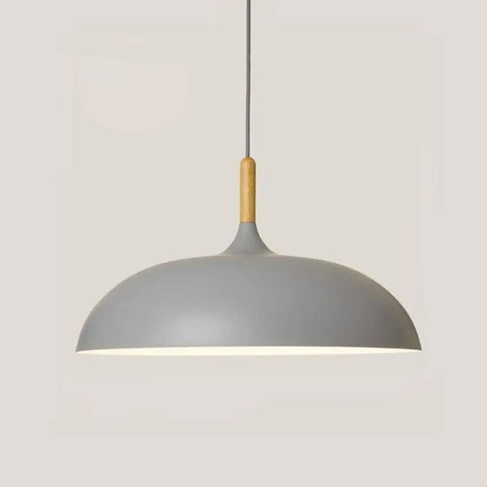 Suspension En Aluminium Colorée Et Design Bois Élégant Gris / 35Cm Luminaire