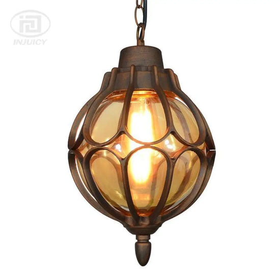 Suspension Extérieure Rustique Étanche Luminaire Doré