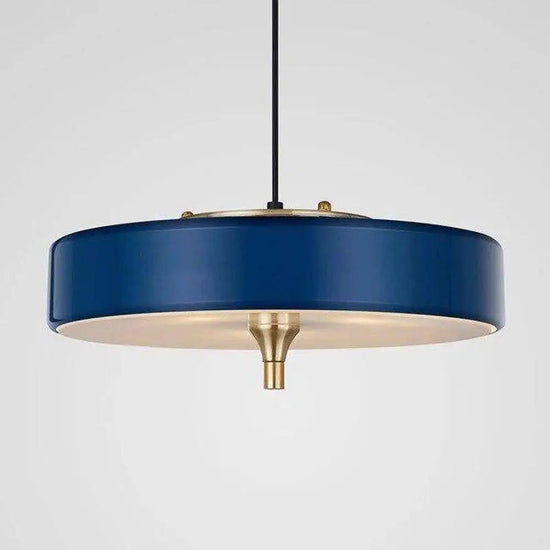 Suspension Led Abat-Jour Métal Juna Bleu / Froide Luminaire Doré