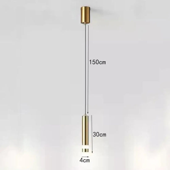 Suspension Led Amias Tube Doré/Noir Doré / Chaude Luminaire Chambre