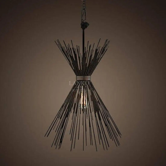 Suspension Led Avec Épis Métalliques Noir Luminaire Chambre