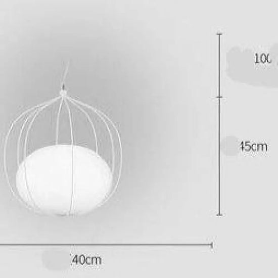 Suspension Led Cage Colorée Sphère Verre Blanc Luminaire Chambre