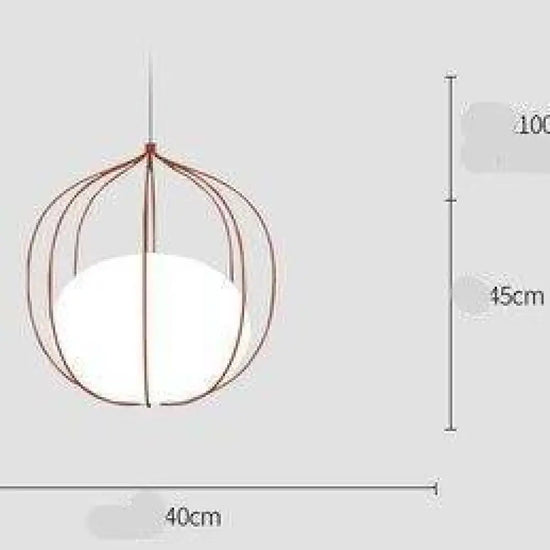 Suspension Led Cage Colorée Sphère Verre Luminaire Chambre
