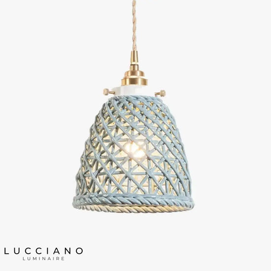 Suspension Led Céramique Colorée Festival Bleu / A Luminaire Chambre