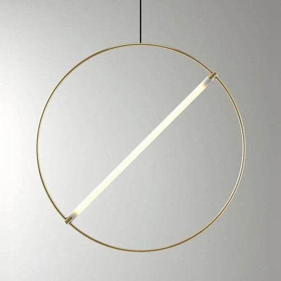 Suspension Led Cercle Doré Créatif Luminaire Doré