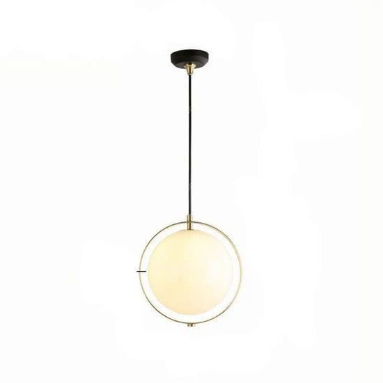 Suspension Led Cercle Doré Verre Luminaire Chambre