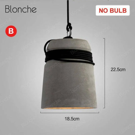 Suspension Led Ciment Et Corde Rustique B Luminaire Chambre
