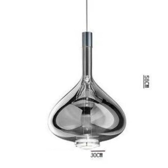 Suspension Led Conique Verre Créative Gris Luminaire Chambre