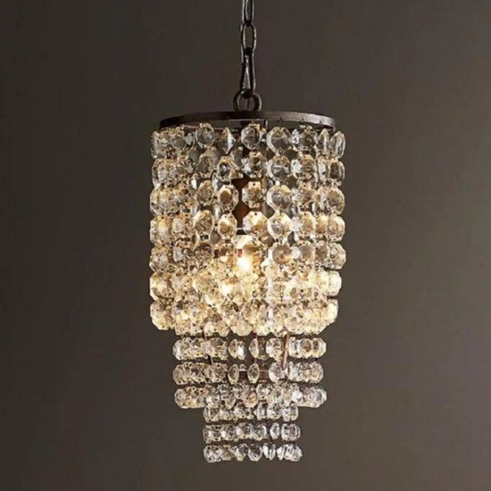 Suspension Led Cristal Doré Ou Argenté Luminaire Chambre