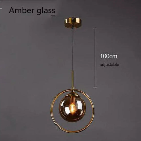 Suspension Led Design Boule Verre Fumé B Luminaire Chambre
