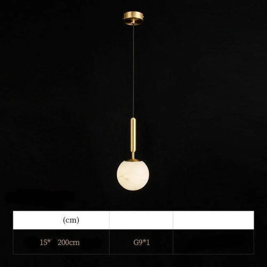 Suspension Led Dorée Boules Marbre 15 X 200Cm Luminaire Chambre