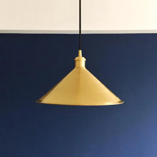 Suspension Led Dorée Cône Design Luminaire Doré