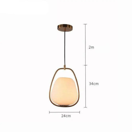 Suspension Led Dorée En Verre Rond B Luminaire Chambre