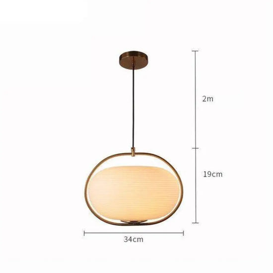 Suspension Led Dorée En Verre Rond C Luminaire Chambre