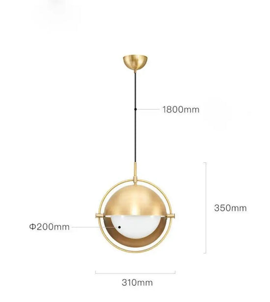 Suspension Led Dorée Style Ball Luminaire Doré