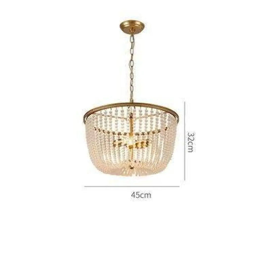 Suspension Led Dorée Verre Cristal 45 X 32Cm Luminaire Chambre