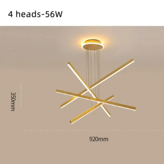 Suspension Led Étoile Dorée Moderne 4 Lampes / Chaude Luminaire Chambre
