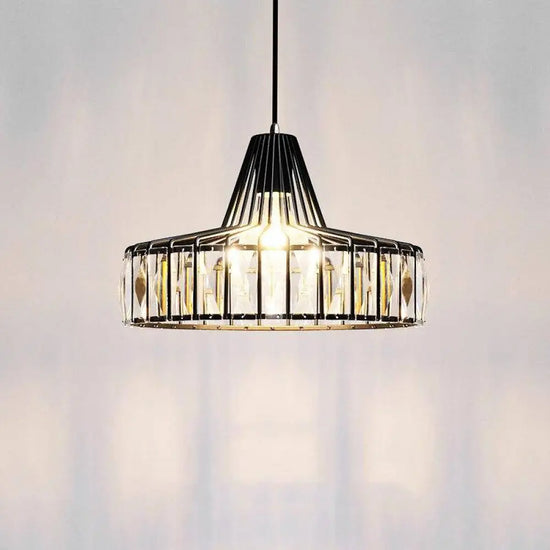 Suspension Led Géométrique En Verre Crystal Luminaire Chambre