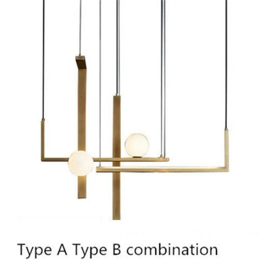 Suspension Led Géométrique Finition Cuivre C Luminaire Chambre