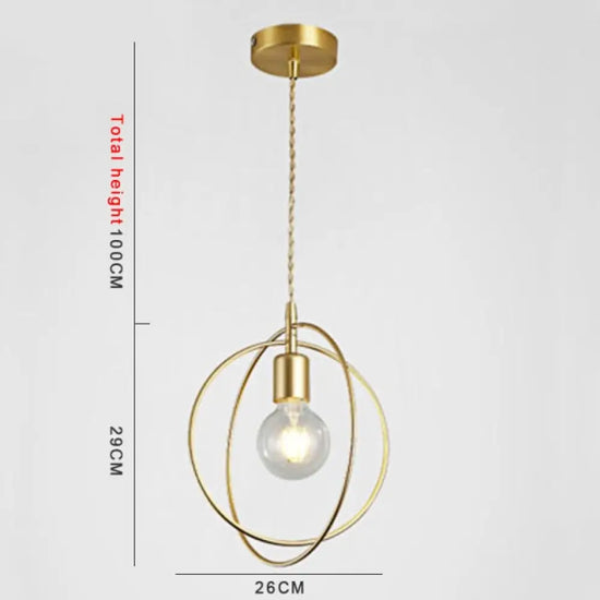 Suspension Led Géométrique Moderne Yria 2 Anneaux - Doré Luminaire Chambre
