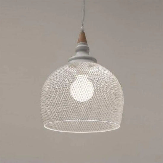 Suspension Led Industrielle Cage Blanche C Luminaire Chambre